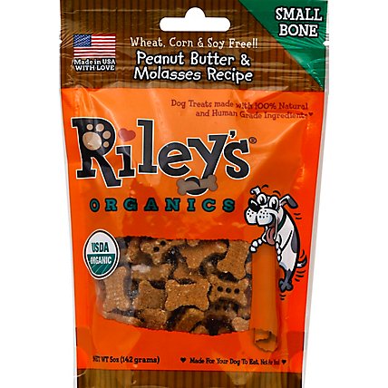 Rileys Dog Treats Pb Molsasses Small Bone At Least 95% Organic - 5 OZ - Image 2