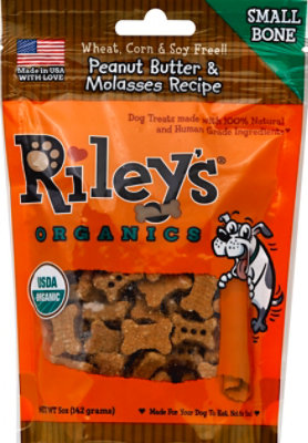 Rileys Dog Treats Pb Molsasses Small Bone At Least 95% Organic - 5 OZ - Image 2