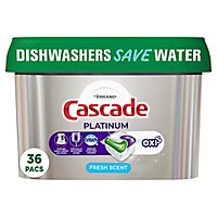 Cascade Platinum Fresh Scent ActionPacs + Oxi Dishwasher Detergent Pods Tabs - 36 Count - Image 2