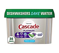 Cascade Platinum Dishwasher Detergent Pods ActionPacs + Oxi Tabs Fresh Scent - 36 Count