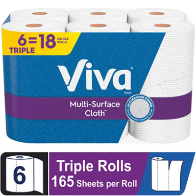 Viva Multi-Surface Cloth Paper Towels Choose A Sheet Triple Rolls - 6 Roll - Image 1