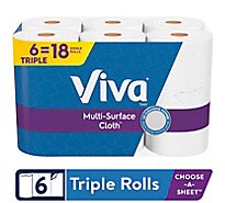 Viva Multi-Surface Cloth Paper Towels Choose A Sheet Triple Rolls - 6 Roll