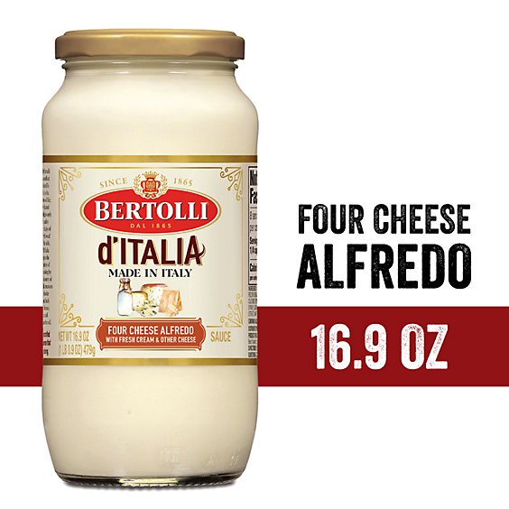 Bertolli Made in Italy Four Cheese Authentic Tuscan Style Alfredo Pasta Sauce - 16.9 Oz