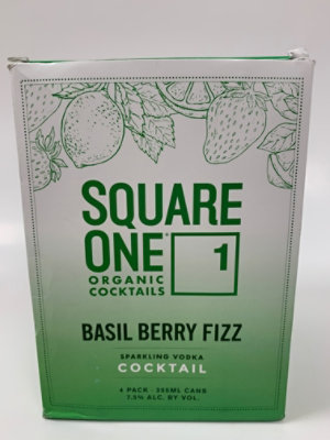 Square One Rtd Basil Berry Fizz Cans - 4-12 FZ - Image 1