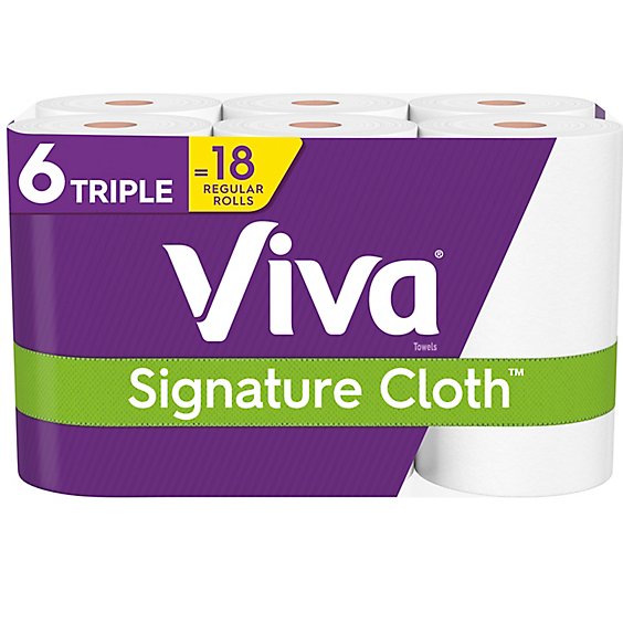 Viva Signature Cloth Paper Towels Choose A Sheet Triple Rolls - 6 Roll