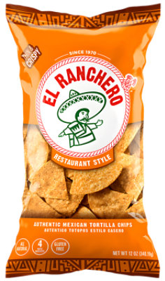 El Ranchero Restaurant Style Corn Tortilla Chips - 12 OZ - Image 1