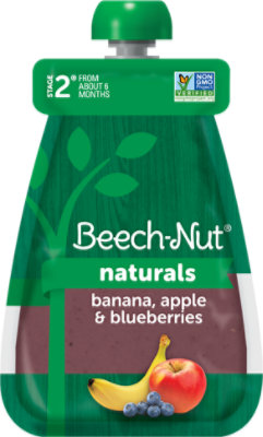  Beech-nut Stage 2 Banana Apple & Blueberry Food Pouch - 3.5 OZ 