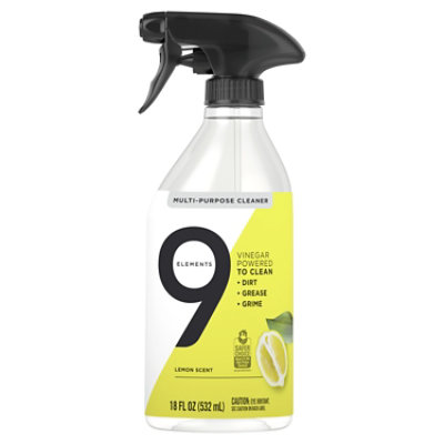 9 Elements All Purpose Cleaner Lemon Multi Surface Cleaning Vinegar Spray - 18 Oz - Image 1