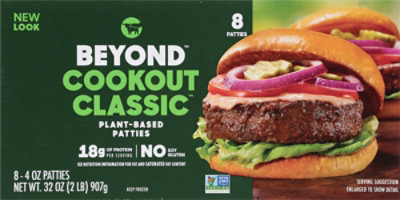 Beyond Meat Cookout Classic Plant Based Burger Patties 8 Count - 32 Oz ...