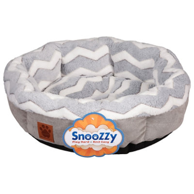 Petmate Snozzy Round Shearling Grey/White 21 Inch - Each