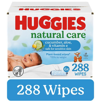 Huggies Natural Care Scented Cucumber Baby Wipes Flip-Top Packs 288 Wipes Total - 6 Count - Image 1