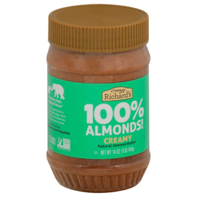 Crazy Richard's Creamy Almond Butter - 16 Oz - Image 1