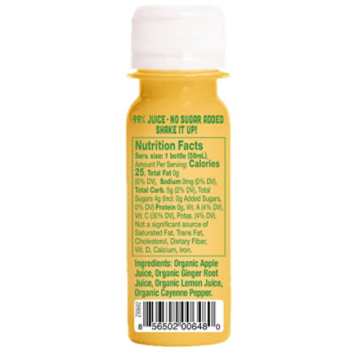 Vive Organic Ginger Boost Wellness Shot Fresh Pressed Ginger Shot - 2 Fl. Oz. - Image 3