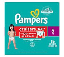 Pampers Cruisers Diapers 360 Degree Fit 27+ Lbs Size 5 Super Pack - 56 Count