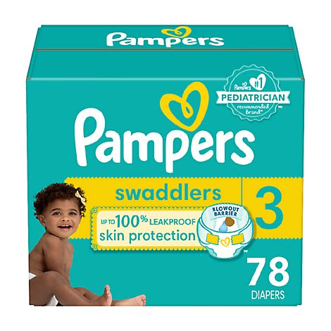Pampers Swaddlers Active Size 3 Baby Diaper - 78 Count