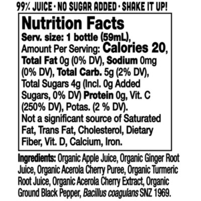 Vive Organic Immunity Boost Shot Vitamin C Ginger and Turmeric Wellness Shot - 2 Fl. Oz. - Image 2