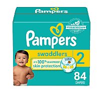 Pampers Swaddlers Diapers 12 To 18 Lbs Size 2 Super Pack - 84 Count