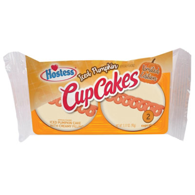 Hostess Iced Pumpkin Flavored CupCakes Single Serve 2 Count - 3.17 Oz - Image 1