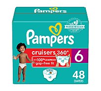 Pampers Cruisers Diapers 360 Degree Fit Size 6 Super Pack - 48 Count