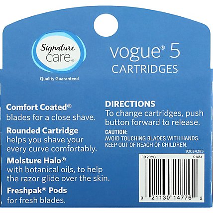 Signature Care Razor Cartridges Vogue 5 - 4 CT - Image 4