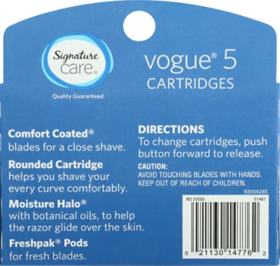 Signature Select/Care Razor Cartridges Vogue 5 - 4 CT - Image 5