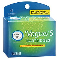 Signature Care Razor Cartridges Vogue 5 - 4 CT - Image 1