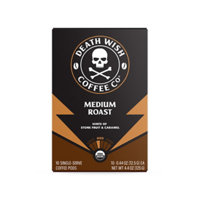 Death Wish Coffee Medium Roast Single-Serve Coffee Pods - 10 CT - Image 2