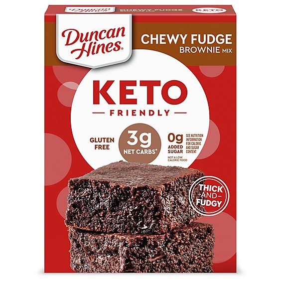 Duncan Hines Gluten Free Zero Sugar Added Keto Friendly Chewy Fudge Brownie Mix - 10 Oz