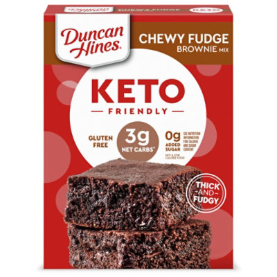 Duncan Hines Keto Friendly Chewy Gluten Free No Sugar Added Fudge Brownie Mix - 10 Oz