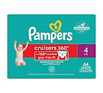 Pampers Cruisers Diapers 360 Degree Fit 22 To 37 Lbs Size 4 - 64 Count