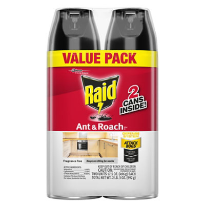 Raid Fragrance Free Ant And Roach Killer Insecticide Aerosol Spray - 2-17.5 Oz - Image 1