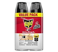 Raid Fragrance Free Ant And Roach Killer Insecticide Aerosol Spray - 2-17.5 Oz