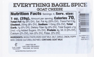 Laclare Farms Goat Cheese Evrythng Bagel - 4 OZ - Image 6