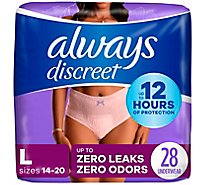 Always Discreet Incontinence Underwear for Women Maximum Absorbency Large - 28 Count