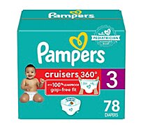 Pampers Cruisers Diapers 360 Degree Fit 16 To 28 Lbs Size 3 - 78 Count