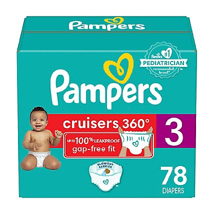 Pampers Cruisers 360 Size 3 Diapers - 78 Count - Image 1