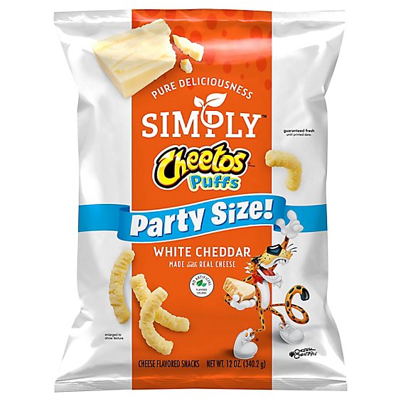 Cheetos Simply Puffs Cheese Flavored Snacks White Cheddar - 12 OZ