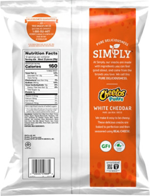 Cheetos Simply Puffs Cheese Flavored Snacks White Cheddar - 12 OZ - Image 6