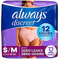Always Discreet Incontinence Underwear for Women Maximum Absorbency S/M - 32 Count - Image 1