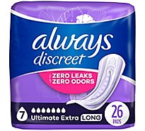 Always Discreet Ultimate Extra Protect Ultimate Absorbency Postpartum Incontinence Pad - 26 Count