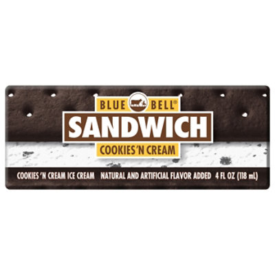 Blue Bell Cookies 'n Cream Sandwich - 4 FZ - Image 1