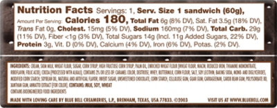 Blue Bell Cookies 'n Cream Sandwich - 4 FZ - Image 2
