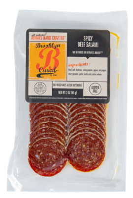 Brooklyn Cured Salami Spicy Beef Sliced - 3 OZ - Image 1