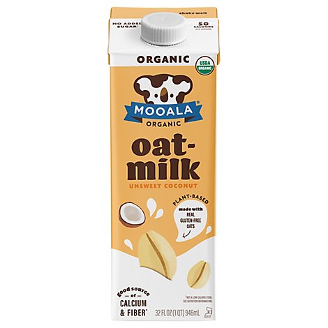 Mooala Oat Milk Unsweet Coconut Organic - 33.8 FZ