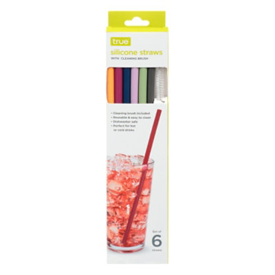 True Silicone Straws With Cleaning Straw - 6 CT - Image 3