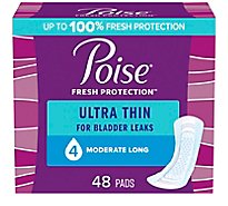 Poise Ultra Thin Moderate Absorbency Long Incontinence Pads - 48 Count