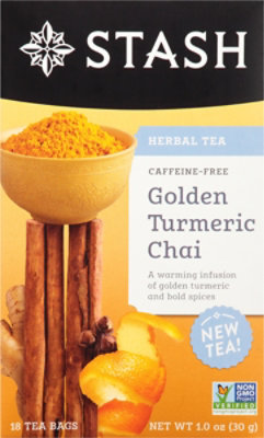 Stash Herbal Tea Golden Turmeric Chai Caffeine Free - 18 Count - Image 1