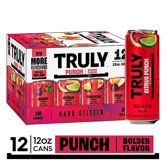 Truly Hard Seltzer Spiked & Sparkling Water Punch Mix Pack In Cans - 12-12 Fl. Oz.