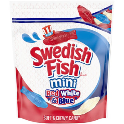 SWEDISH FISH Mini Red White & Blue Soft & Chewy Candy - 1.8 Lb - Image 1