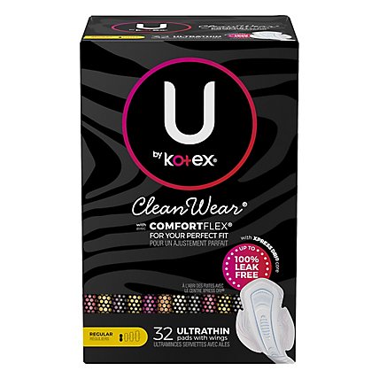 U by Kotex CleanWear Ultra Thin Regular Pads With Wings - 32 Count - Image 5